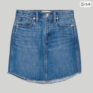 Madewell Denim Dolphin-Hem Mini Skirt in Harwell Wash